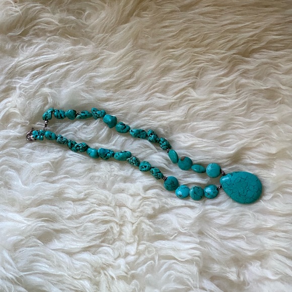 ATI 925 STERLING SILVER TURQUOISE NECKLACE - Picture 4 of 13